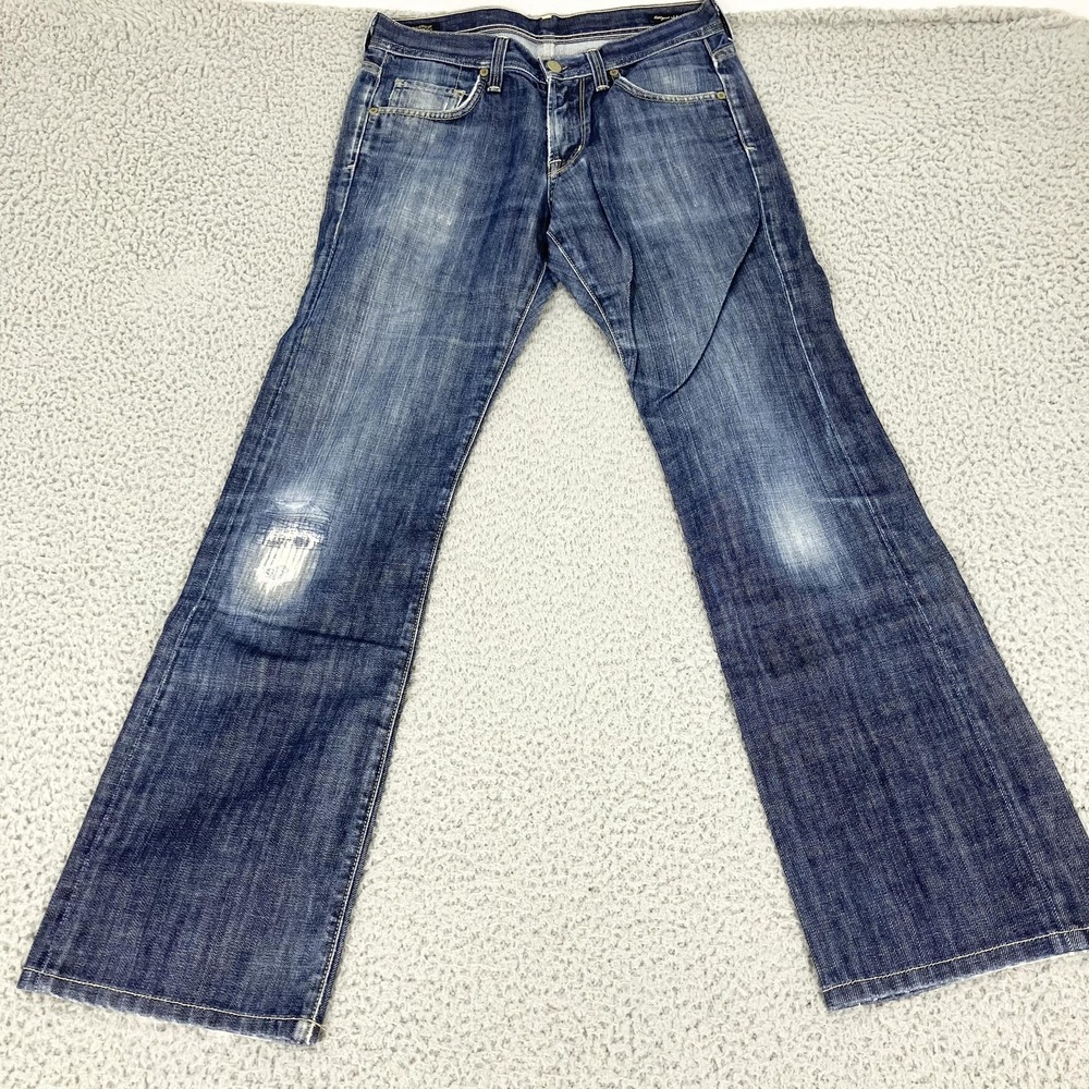 Citizens Of Humanity Jagger Bootcut Jeans Mens 30 Blue Distressed Denim USA